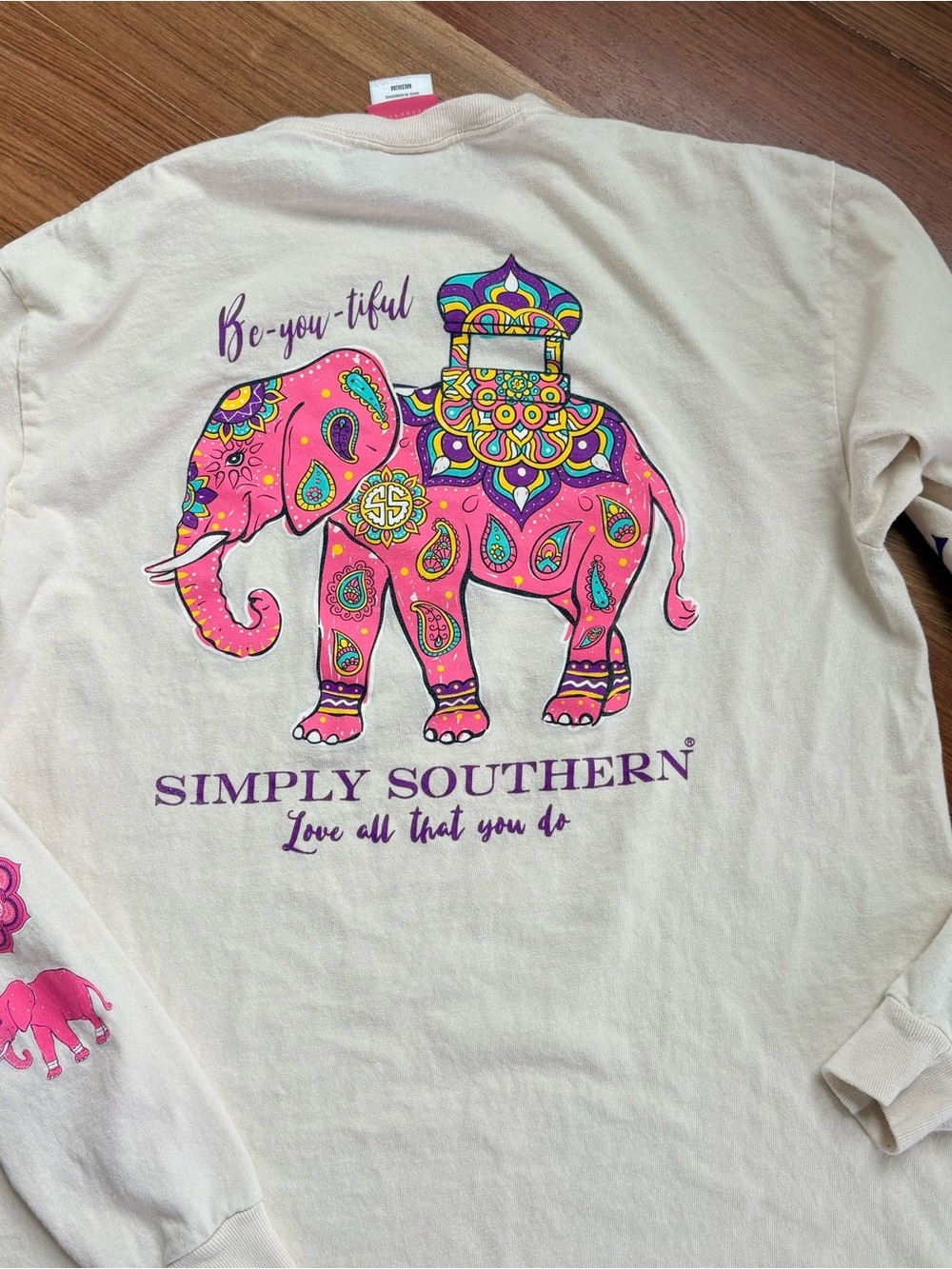 Simply Southern Pink Elephant Long-Sleeve Tee